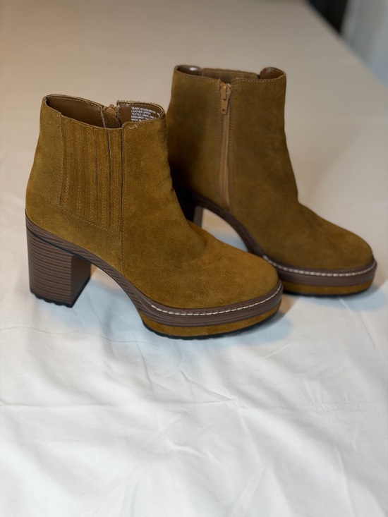 Steve Madden Shoes - Steve Madden Suede Platform Ankle Boots - Olive Brown